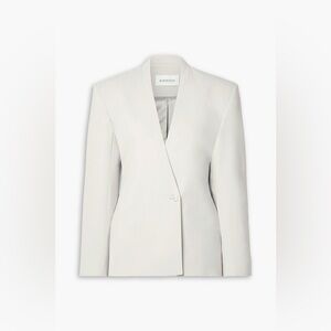 16Arlington Elinor Collarless Woven Blazer in Putty - Size UK 8 (US 4)